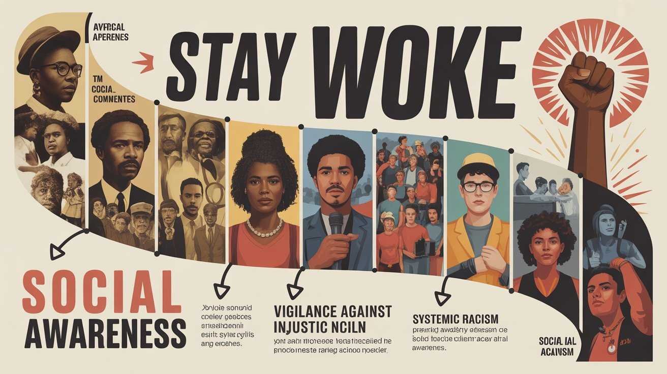 Dark woke meaning 2025 infographic, progressive and bold evolution