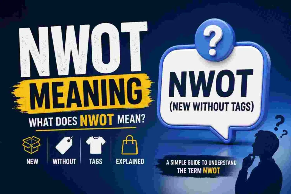 NWOT meaning explained - new without tags clothing and shoes flat lay