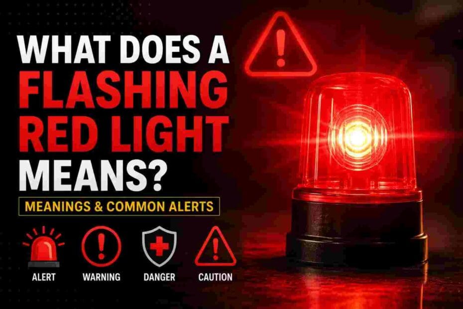 flashing red light means warning signal on electronic device