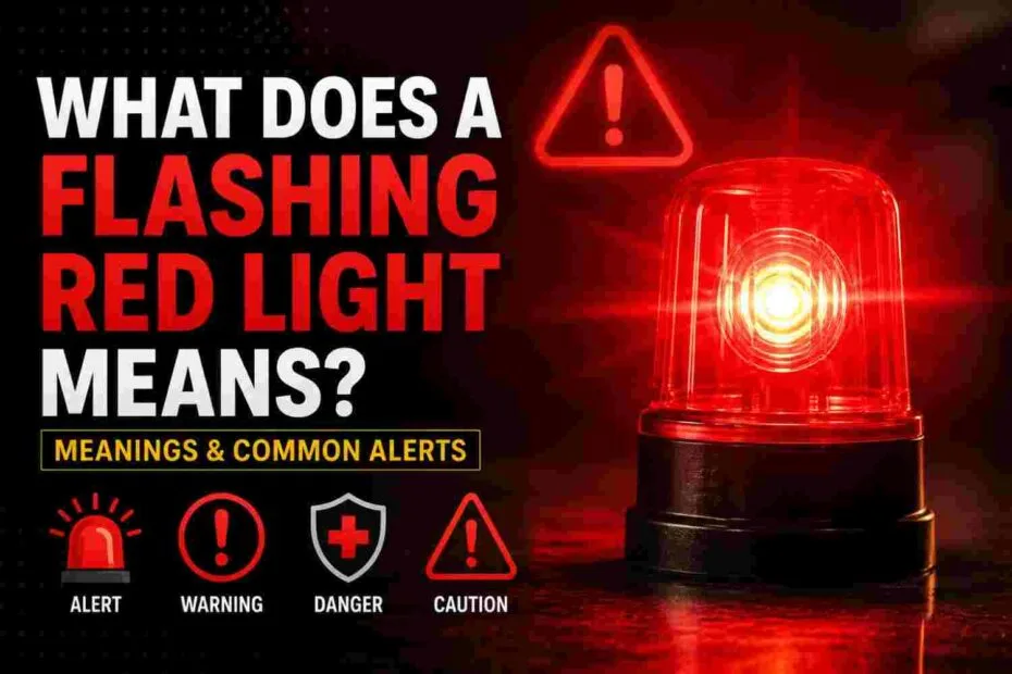 flashing red light means warning signal on electronic device