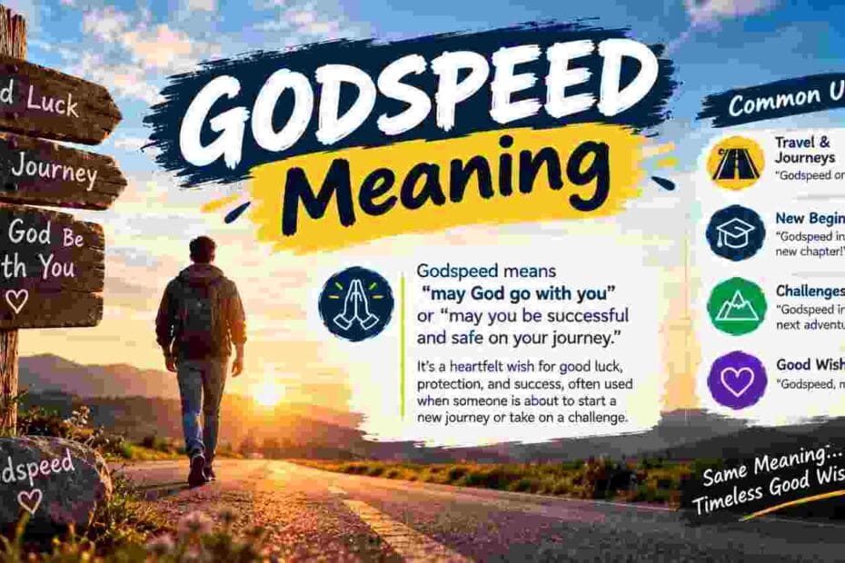 Godspeed meaning explained with a traveler starting a new journey